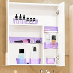 13 PCS Drawer Organizer Set, 5 Varied Size Bathroom and kitchen Drawer cabinet organizer Trays, Clear Storage Bins for Makeup, Jewelry, Utensils and Gadgets, Purple