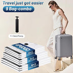Travel Vacuum Bags for Luggage with Hand Pump,Vacuum Seal Bags for Clothing,Packing Cubes Compression,Cruise Ship and Travel Essentials(Combo 9 Pack)