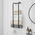 BWE Towel Racks for Bathroom Wall Mounted, Bathroom Towel Storage for Rolled Towels, Stainless Steel Vertical Towel Holder, Bathroom Organizer Black