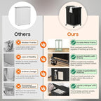 160L Laundry Hamper with Lid, Rolling Laundry Basket with Wheels, Large & Tall Dirty Clothes Hamper with Metal Frame and Removable Bag for Bedroom Aesthetic, Laundry Room, Bathroom, Dorm-Black