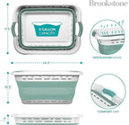 BROOKSTONE 11 GALLON XL 24" Collapsible Laundry Basket & Clothes Hamper, Comfort Non-Slip Handles, Modern Laundry Hamper with Space Saving Design, Portable Pop-Up Hamper, BPA FREE, Mint, 1 Pack