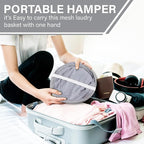 DecorRack 1 Pack Mesh Pop Up Laundry Hamper, Lightweight Foldable Clothes Basket with Easy Carry Handles, Durable Mesh Design for Air Circulation and Simple Storage, Gray (1 Pack)