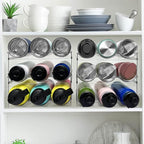 3 Pack Water Bottle Organizer, Stackable Kitchen Home Organization and Storage Rack, Plastic Cup Storage Organizer for Kitchen Cabinet Cupboard Organizer and Storage Cup Rack for Counter