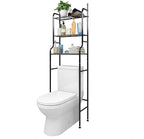 3-Shelf Bathroom Organizer Over The Toilet Space Saver Bathroom Corner Stand Storage Organizer, Black
