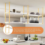 Ceiling Mounted Storage Racks, 2 Layer Floating Pan Pot Shelves Flower Stand Wine Glass Holder for Kitchen/Bars/Living Room/Restaurants/Balcony, Industrial Hanging Display Rack (Size : 120x30x80cm)