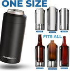 Frost Buddy Universal Buddy Can Cooler - Fits All - For Regular 12 & 16 oz or Slim-Size Bottles - Insulated Double-Walled Stainless Steel (Crimson)