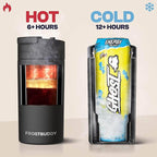 Frost Buddy Universal Can Cooler - Fits all - Stainless Steel Can Cooler for 12 oz & 16 oz Regular or Slim Cans & Bottles - Stainless Steel (Diamond Plate - Silver)