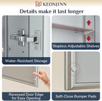 Keonjinn Medicine Cabinet 14 x 18 in, Bathroom Medicine Cabinets Mirror, Small-Sized, Lightweight, One Shelve Only, Surface Mount or Recessed, Tempered Glass, Assembly Required