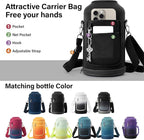 1 Gallon Water Bottle Insulated | Thickened Stainless Steel Vacuum Metal Water Jug | Portable Sports Large for Gym and Hiking with Straw, Carrier Bag, Handle Strap | BPA-Free 128 oz