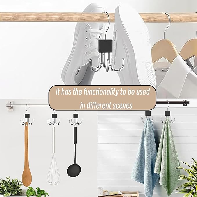 Belt Hanger, 2Pcs Belt Organizer for Closet 360°,Rotatable Max 48 Belt Storage Rack Space Saving Storage Rack for Belt, Bra, Tank Top, Tie, Scarf(Black)