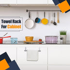 2 Pack Towel Rack for Cabinet, Over Cabinet Bar, Strong Steel Towel Holder, 9 Inch for Home Kitchen Bathroom Doors(Silver)