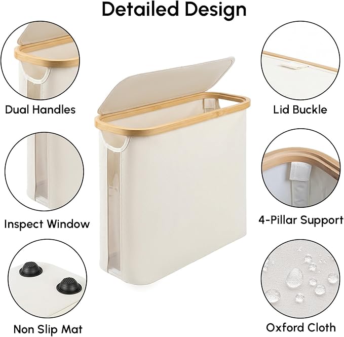 Vespara 2 Pcs Toilet Paper Storage Baskets, FoldableToilet Paper Storage with Lid for 9 Mega or 12 Regular Size Rolls,Waterproof Free Standing Toilet Paper Holder with Storage for Bathroom Grey