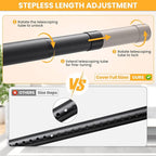 Closet Rods for Hanging Clothes, 17-69 Inch No-Cut Stepless Adjustable Closet Rod, 1.3 Inch Heavy Duty Metal Closet Hanging Rod with Brackets, Matte Black Closet Bar for Closet, Laundry Room, RV