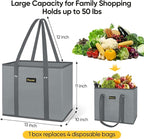 BALEINE 1Pk Reusable Grocery Bags, Foldable Shopping Bags for Groceries with Reinforced Bottom & Handles (Mosaic)