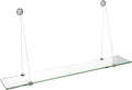 Spancraft Glass CR-10x42-Brushed Steel Crane Glass Shelf, Brushed Steel, 10" x 42"