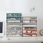 Desk Organizer with 6 Drawers, Makeup Organizer, Plastic Cosmetic Organizer, Bathroom Organization Boxes, Desktop Storage Box(White)