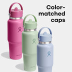 Hydro Flask Travel Water Bottle - Insulated Stainless Steel - Wide Straw Lid, Non Spill, Leakproof in 24 Oz White