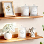 3 Pack Qtip Holder Dispenser, 16oz Bathroom Organizer and Storage Canisters, Glass Apothecary Jars with Lid - Home Decor, Room Decor Aesthetic (Frosted White)