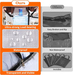 6 Pack Long Clear Storage Bags for Comforter, Clothes & Bedding, Plastic Blanket Storage with Zipper and Handle, Moving Bags, Closet Organizer and Under-Bed Storage (90L, 39.4"*7.1"*19.7")