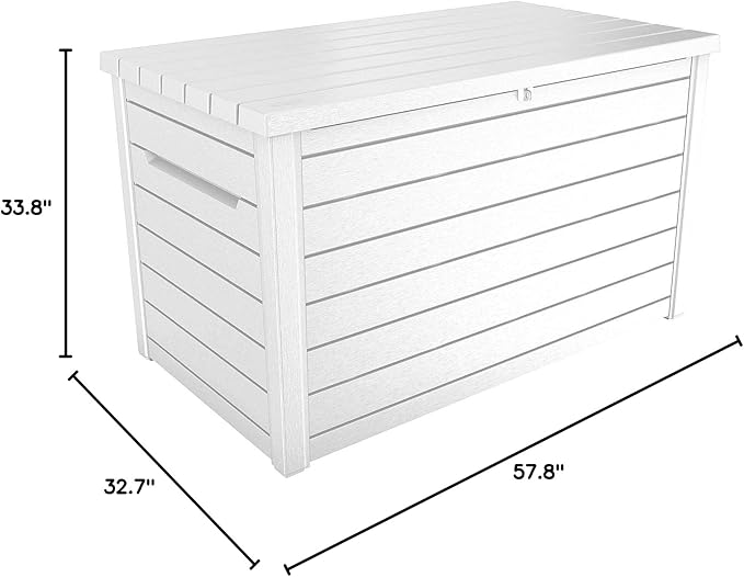 Keter XXL 230 Gallon Deck Storage Box Outdoor Patio Container ~ White