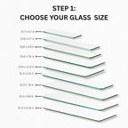 Glass Shelves - Tempered Safety Glass Shelves for Bathroom, Choose Over 20 Shelf Brackets and Multiple Shelf Sizes - Jam Style - 23.6 x 5.9 in - Chrome Clip