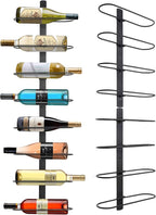 Wine Rack Wall Mounted: 8 Bottles Wine Bottle Holder Hanging Bar Liquor Storage Organizer of Cabinet Kitchen - Designed for SpaceSaver (8 Bottles)