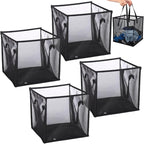 SOUJOY 4 Pack Popup Laundry Hamper, Collapsible Mesh Laundry Baskets with Handles, Foldable Clothes Hamper, Easy to Open, Portable for Laundry Storage, Kids Toy, College Dorm or Travel
