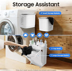 2 Tier Rolling Laundry Hamper Sorter, Removable Laundry Basket Thick Storage Rack Classification with Wheels and Handle White Portable Storage Baskets with 3 Deep Baskets