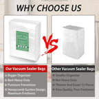 Vacuum Sealer Bags Heavy Duty Pre-Cut Design Commercial Grade Food Sealable 6x8 inch 100pcs for Heat Seal Food Storage, Smell Proof Bags Boilsafe to 280°F Freezable