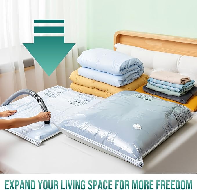 TAILI 20 Pack Combo Vacuum Storage Bags, Vacuum Seal Bags for Clothing (4 Jumbo, 4 Large, 4 Medium, 8 Travel Roll), Space Saver for Bulky Clothing, Beddings, Comforters, Saving More Closet Space