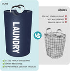 StorageRight 75L Large Laundry Basket, Laundry Hamper, Dirty Clothes Hamper for Laundry, Collapsible, Waterproof Laundry Baskets with Foam Protected Aluminum Handles for Laundry, Dorm, Family (Blue)