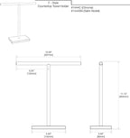 Gatco 1444C, Modern Rectangle Base Freestanding Countertop Towel Holder, Chrome / 10.50"W x 11.13"H T-Shape Style Countertop Hand Towel Holder for Bathroom, Kitchen/ Fingertip Towel Rack