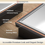 Keonjinn 16" x 24" Medicine Cabinets with Mirror for Bathroom, Oil Rubbed Bronze Recessed or Surface Wall-Mounted Aluminum Alloy Framed Beveled Mirror, Farmhouse Bathroom Mirror with Storage Cabinet
