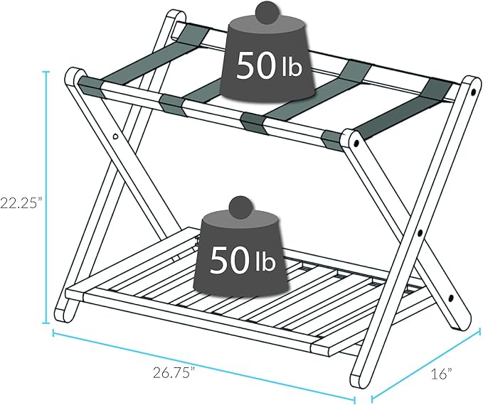 Casual Home Luggage Rack, White (New)