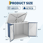 Outdoor Storage Shed,80 Cu.Ft Outdoor Trash Storage Box 5.8x3.3 FT with Lockable Door&Sloped Roof,Cabinet with Multi-Use Rust Prevention Galvanized Steel Enclosure for Yard, Garden, Patio