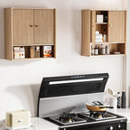 Bathroom Wall Cabinet, Medicine Cabinet with Adjustable Wood Shelf & Doors, Over The Toilet Storage Organizer Wall Mounted Storage Cabinet for Laundry Room, Kitchen, Living Room, Cupboard, OAK