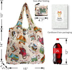 Foldable Reusable Grocery Bags, 4 Pack Large Shopping Tote Bags, Durable & Machine Washable Lightweight Totes for Travel, Groceries & Daily Essentials