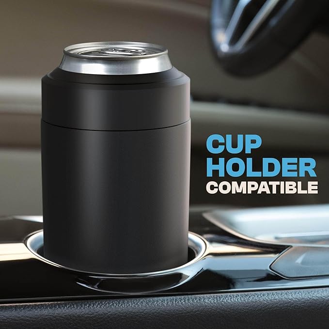 Frost Buddy Universal Can Cooler - Fits all - Stainless Steel Can Cooler for 12 oz & 16 oz Regular or Slim Cans & Bottles - Stainless Steel (Diamond Plate - Silver)