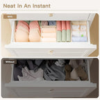 Criusia Drawer Organizer Clothes, 14 Pack Dresser Organizer for Baby Clothes, Underwear, Sock- Foldable Closet Organization and Storage Dividers Bins for Nursery, Bedroom and Dorm (Beige)