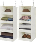 GRANNY SAYS 4-Shelf Hanging Organizer, Closet Hanging Shelves, Space Saver for Bedroom & Living Room, Beige, 2-Pack