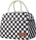 Lunch Bag Women/Men Lunch Box Women/Men (Black+White Checkerboard)