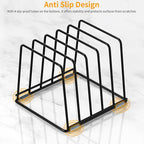 Cutting Board Organizer Kitchen Organizer Rack for Cutting Board, Bakeware, and Cookie Sheet, 5-Slot Heavy-Duty Steel Cookware Holder,Rust-Resistant with Anti-Slip Feet (2, Large)