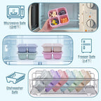 4 Pack Snack Containers, 4 Compartments Snackle Box Container, Meal Prep Reusable Lunchable Container for Adults, Microwave Dishwasher Safe, Food Storage Containers for Work Travel