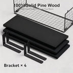 Bathroom Shelves Over Toilet, Set of 3 Wall Mounted Floating Shelves with Storage Basket Rustic Wood Shelf for Home Organization, Wall Decor for Bathroom, Kitchen, Living Room. (Black)
