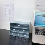 Desk Drawer Organizer, Stackable Office Supplies Storage Drawer, Plastic Desk Organizer For Stationery (Blue, 1 Compartment)