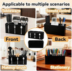 Utensil Holder,Kitchen Countertop Organizer,Silverware Organizer,3 Compartments Silverware Caddy,Plastic Utensil Holder, Large Capacity Cutlery, Spoon, Fork, and Knife Rack（Black）