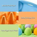 Colored Half Dozen Egg Cartons 20 Pcs Set, Natural Pulp Paper Egg Cartons 6 Count for Chicken Eggs Reusable, Blank Colorful Easter 5 Color Storage Tray for Hold Up to Six 6 Egg Holder Basket Cardboard