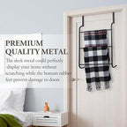 MyGift Over the Door Towel Rack, 3 Tier Modern Triple Towel Holder, Space Saving Bathroom/Laundry Room Clothes Drying Rack, Over Cabinet Towel Bar Hanger, Matte Black Metal
