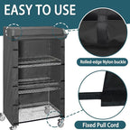 Waterproof Shelf Cover for 35.5" W x 11.9" D x 72" H, Dustproof Shelving Cover for Wire Rack, Nylon with Hook and Loop Closure, Perfect for Garage or Closet, Black (No Shelves)