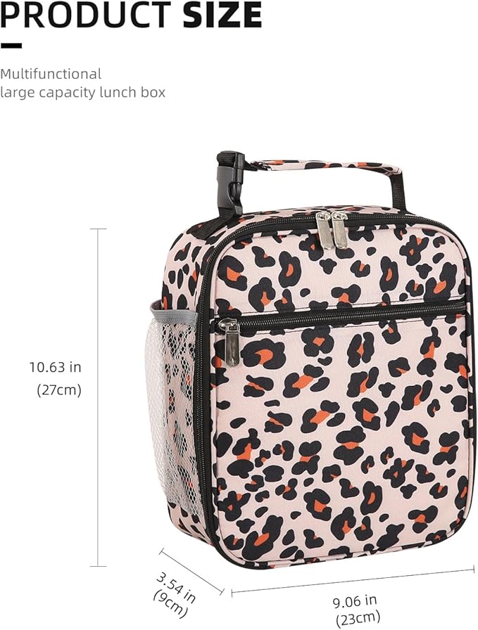 Lunch box Lunch bag for men women Insulated Lunchbox Lunch bags for Work Picnic Travel (Leopard)